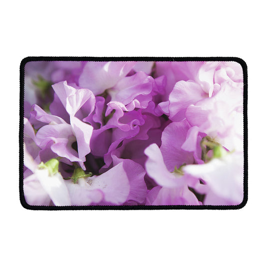 Purple Sweet Pea Print Kitchen Mat