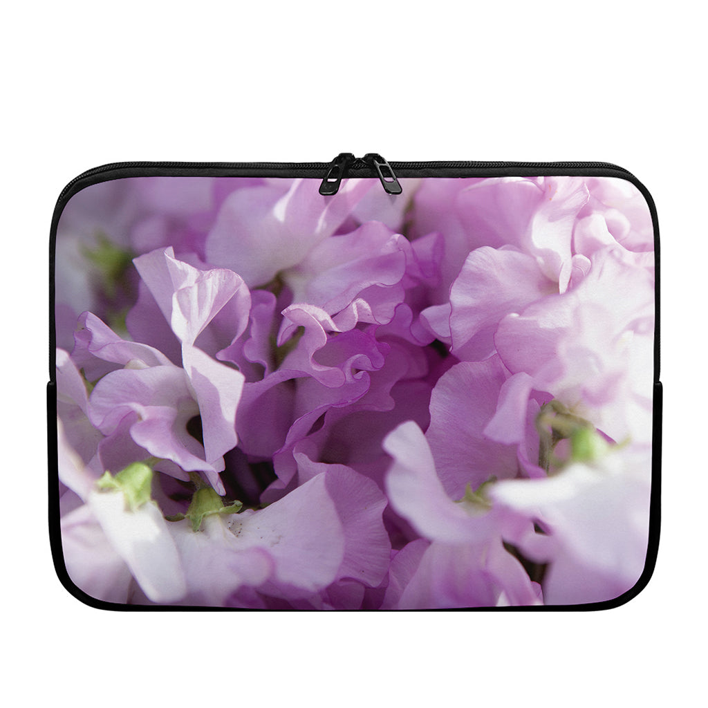 Purple Sweet Pea Print Laptop Sleeve