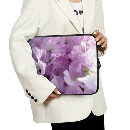 Purple Sweet Pea Print Laptop Sleeve
