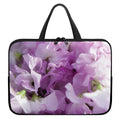 Purple Sweet Pea Print Laptop Sleeve With Handle