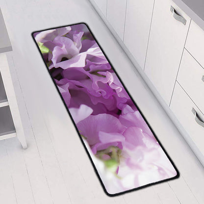 Purple Sweet Pea Print Long Kitchen Mat