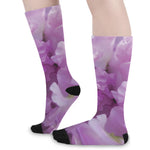 Purple Sweet Pea Print Long Socks