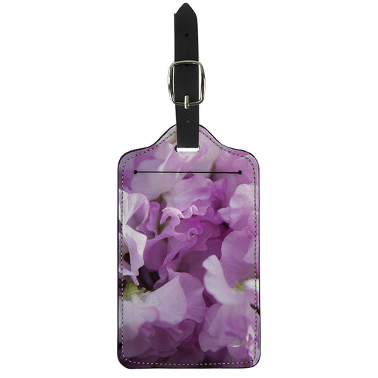 Purple Sweet Pea Print Luggage Tag