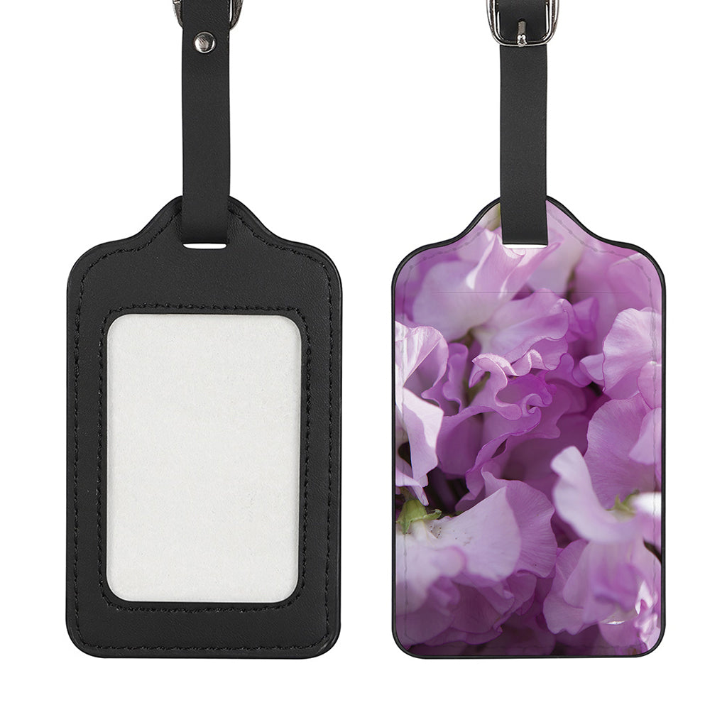 Purple Sweet Pea Print Luggage Tag