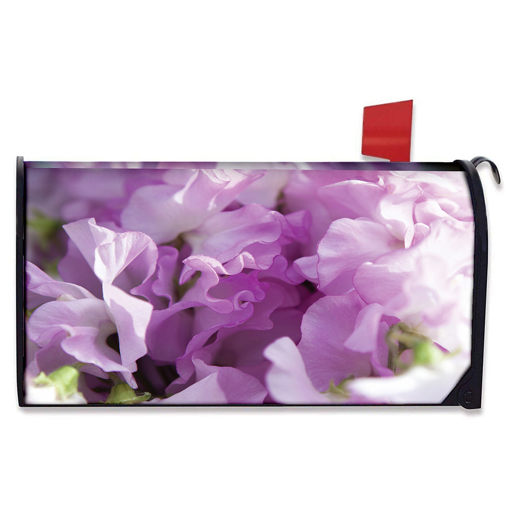 Purple Sweet Pea Print Mailbox Cover