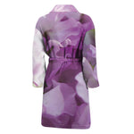 Purple Sweet Pea Print Men's Bathrobe