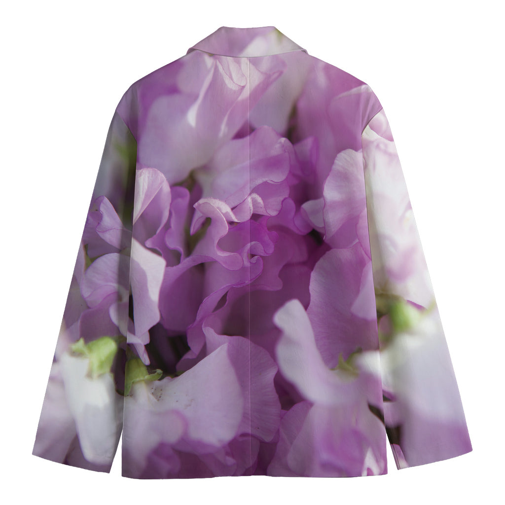 Purple Sweet Pea Print Men's Blazer