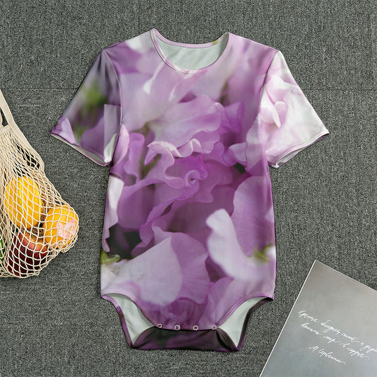 Purple Sweet Pea Print Men's Bodysuit