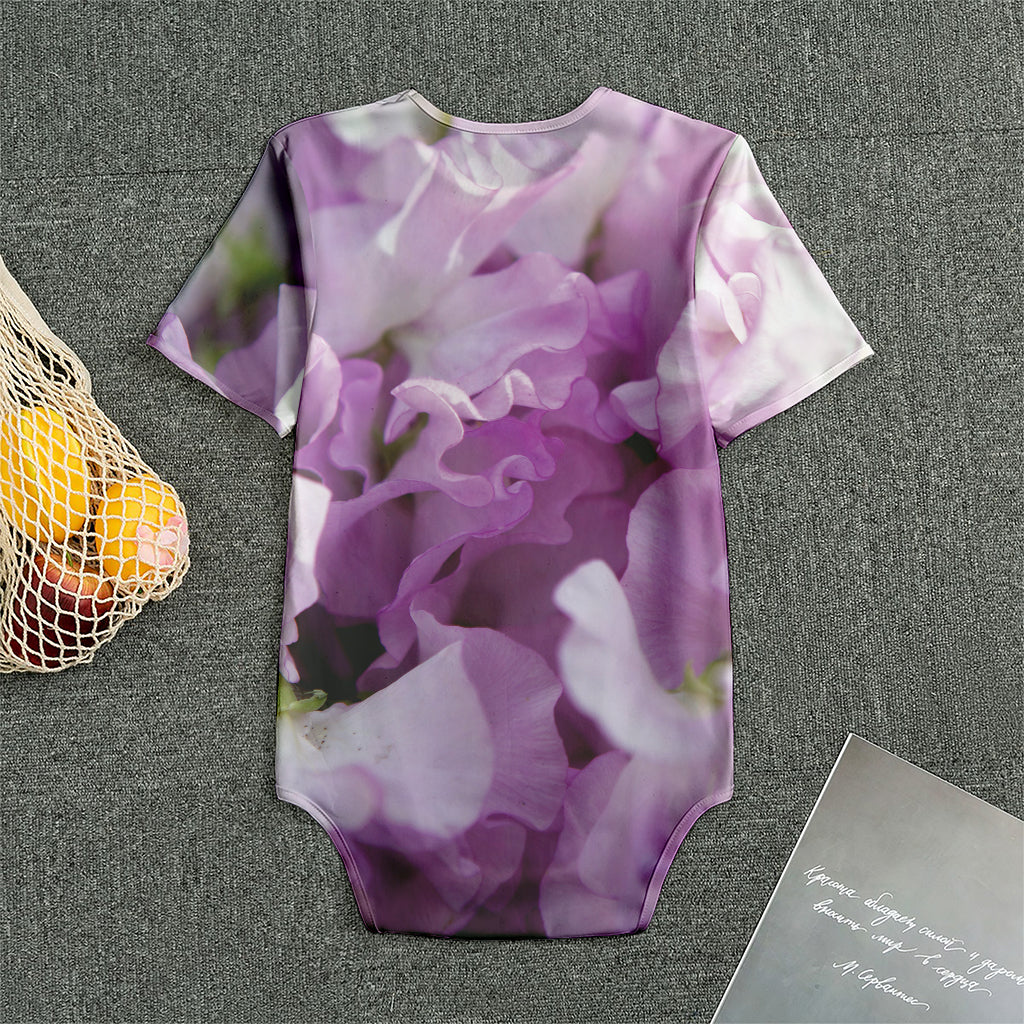 Purple Sweet Pea Print Men's Bodysuit