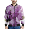 Purple Sweet Pea Print Men's Bomber Jacket