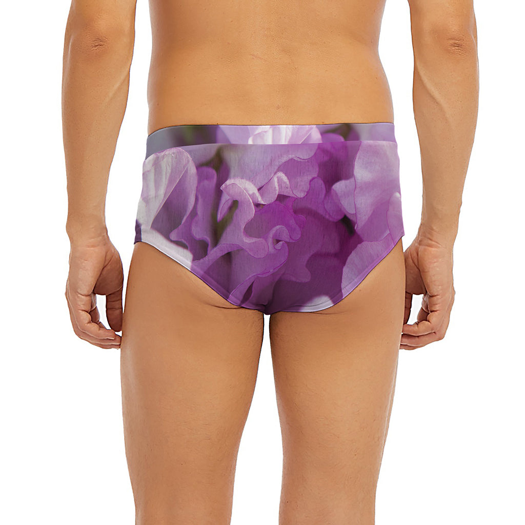 Purple Sweet Pea Print Men's Briefs