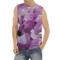 Purple Sweet Pea Print Men's Fitness Tank Top
