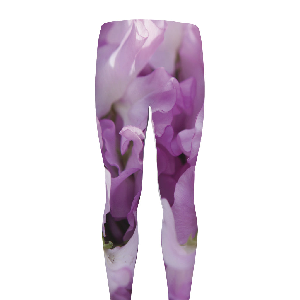 Purple Sweet Pea Print Men's leggings