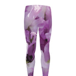 Purple Sweet Pea Print Men's leggings