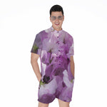 Purple Sweet Pea Print Men's Rompers