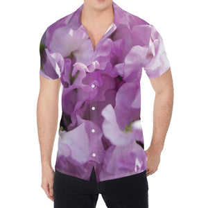 Purple Sweet Pea Print Men's Shirt