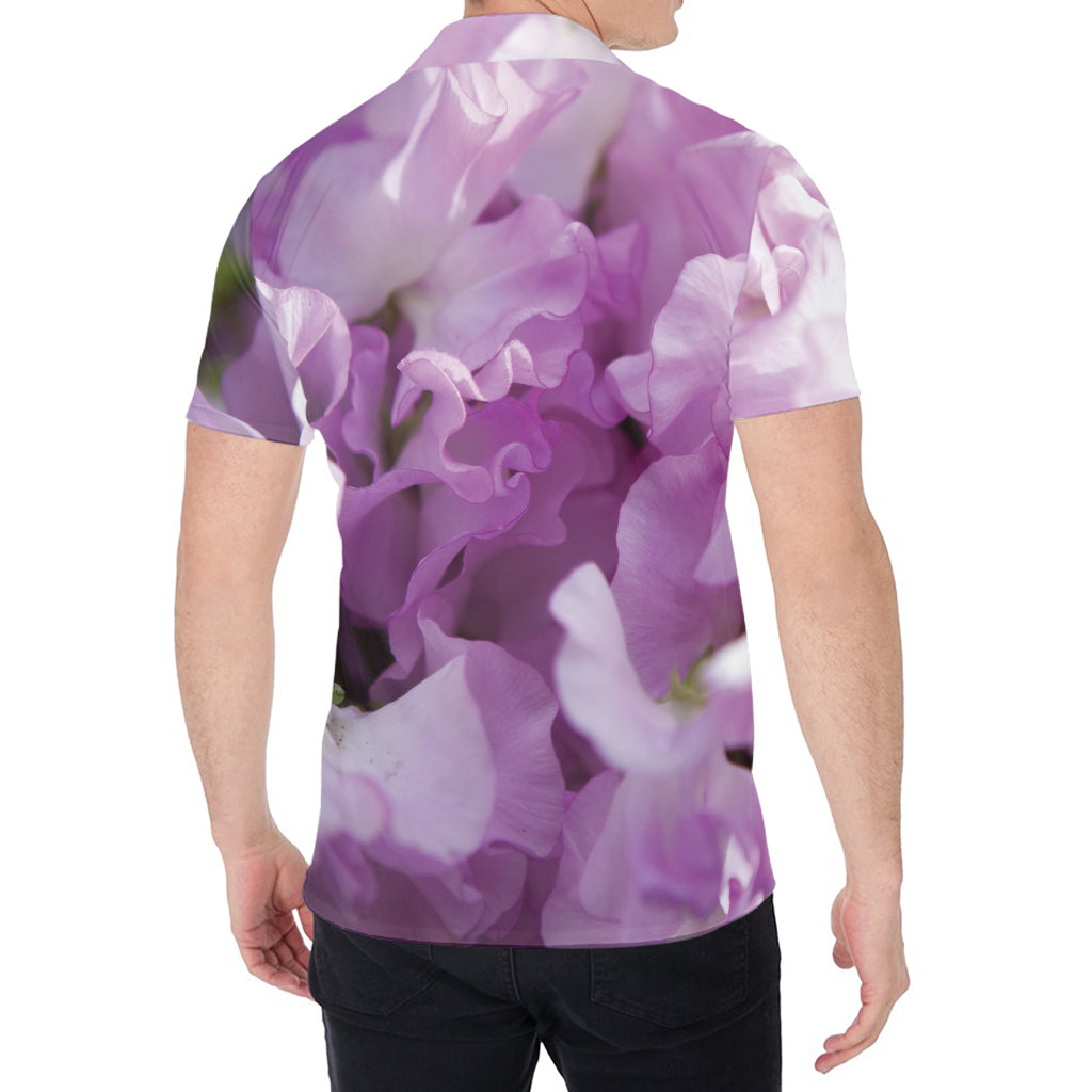 Purple Sweet Pea Print Men's Shirt