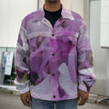 Purple Sweet Pea Print Men's Shirt Jacket