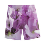 Purple Sweet Pea Print Men's Sports Shorts