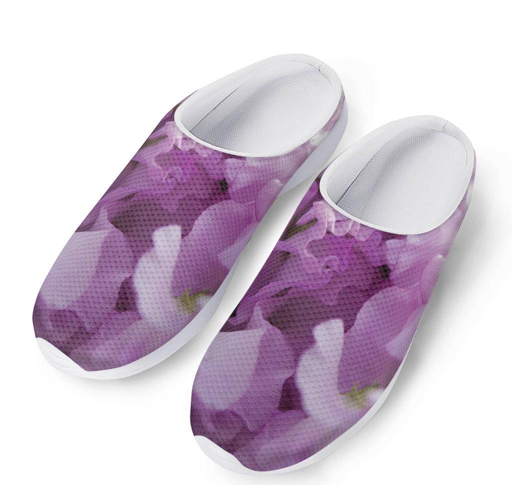 Purple Sweet Pea Print Mesh Casual Shoes