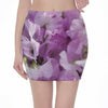 Purple Sweet Pea Print Pencil Mini Skirt