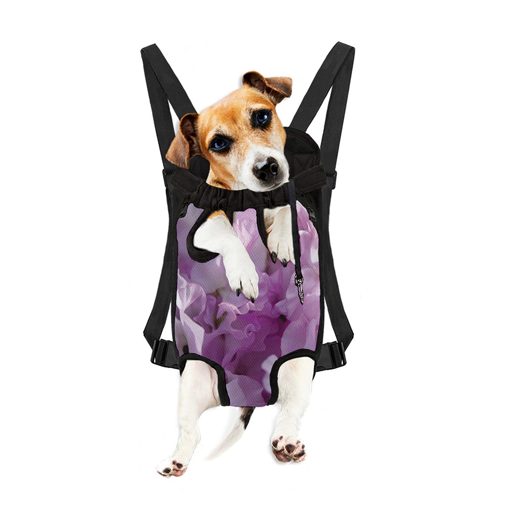 Purple Sweet Pea Print Pet Carrier Backpack