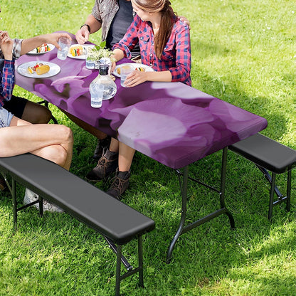 Purple Sweet Pea Print Picnic Table Cover