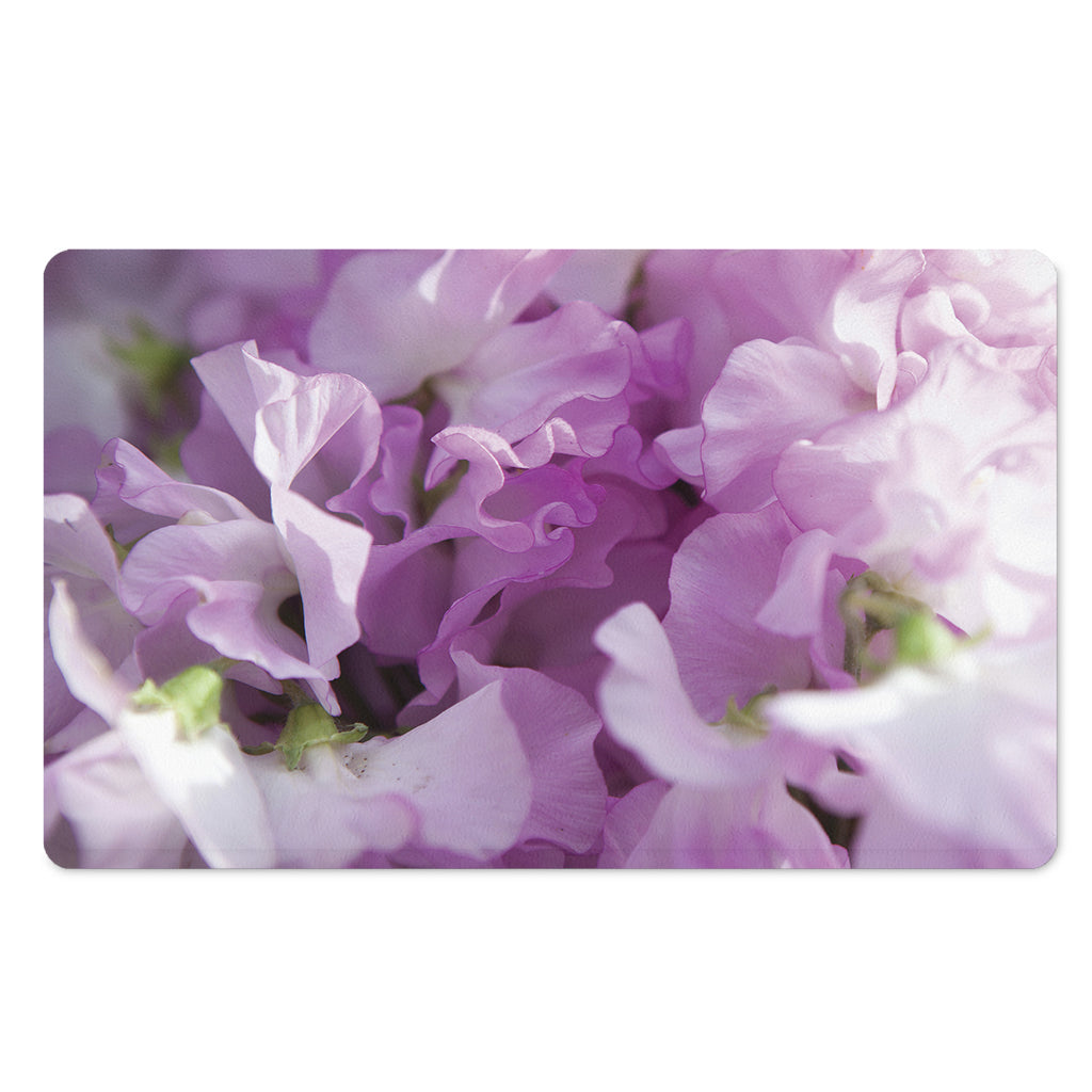Purple Sweet Pea Print Polyester Doormat
