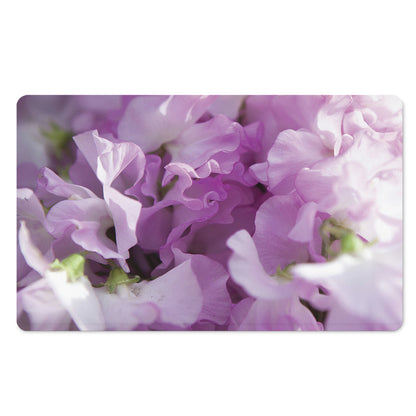Purple Sweet Pea Print Polyester Doormat