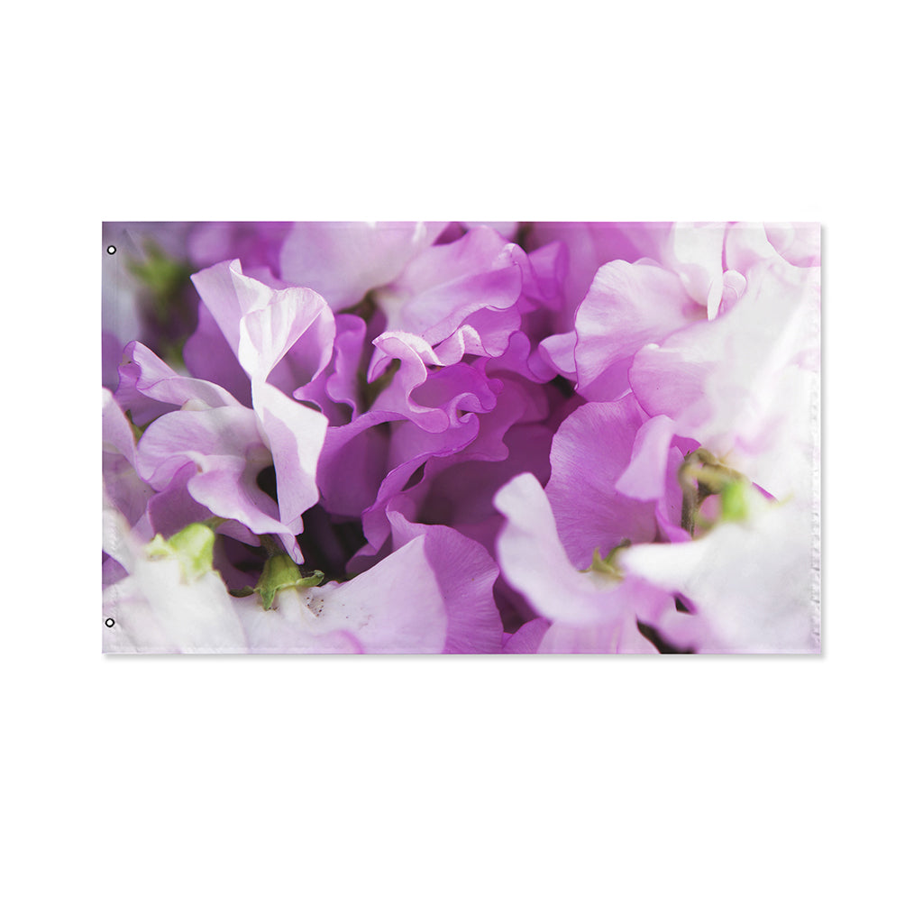 Purple Sweet Pea Print Polyester Flag