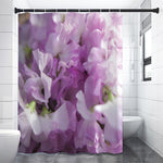 Purple Sweet Pea Print Premium Shower Curtain