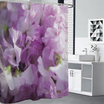 Purple Sweet Pea Print Premium Shower Curtain