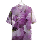 Purple Sweet Pea Print Rayon Hawaiian Shirt