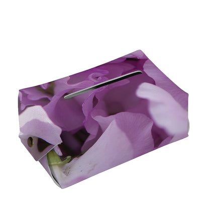 Purple Sweet Pea Print Rectangle Tissue Box Cover