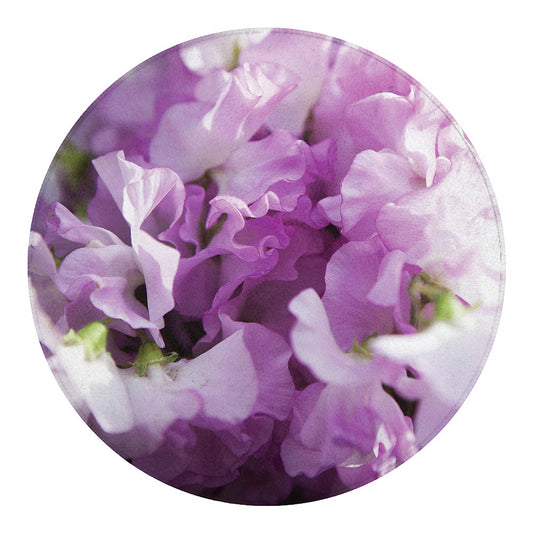 Purple Sweet Pea Print Round Blanket