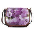 Purple Sweet Pea Print Saddle Bag