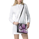 Purple Sweet Pea Print Shoulder Handbag