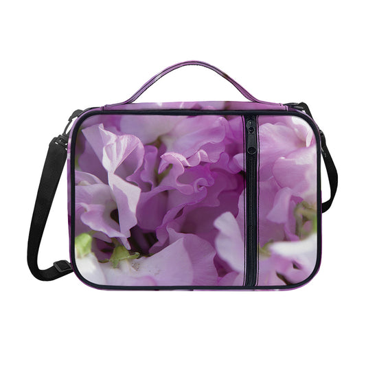 Purple Sweet Pea Print Shoulder Strap Bible Bag