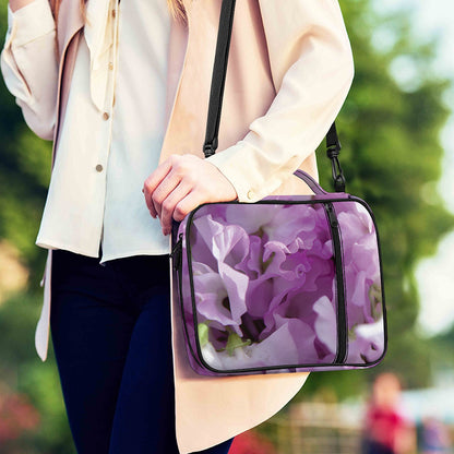 Purple Sweet Pea Print Shoulder Strap Bible Bag