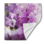Purple Sweet Pea Print Silk Bandana