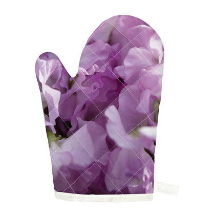Purple Sweet Pea Print Single Oven Mitt
