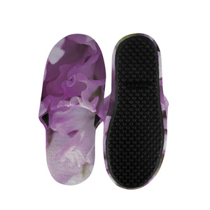 Purple Sweet Pea Print Slippers