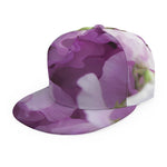 Purple Sweet Pea Print Snapback Cap