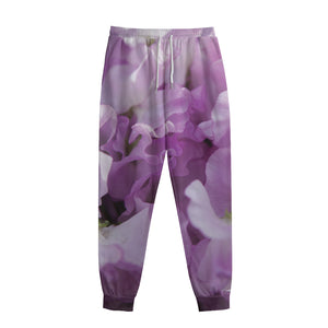 Purple Sweet Pea Print Sweatpants