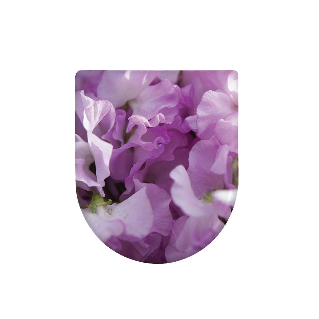 Purple Sweet Pea Print Toilet Lid Cover