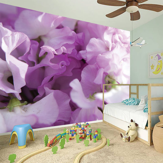 Purple Sweet Pea Print Wall Sticker
