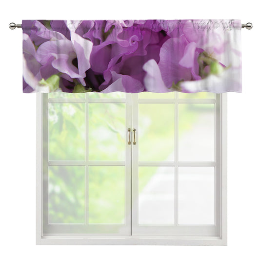 Purple Sweet Pea Print Window Valance