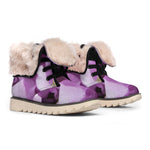 Purple Sweet Pea Print Winter Boots