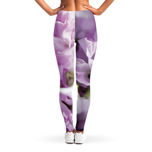 Purple Sweet Pea Print Women's Leggings