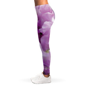 Purple Sweet Pea Print Women's Leggings